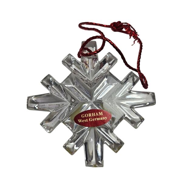 Lot of 5 Crystal Ornaments 3Crystal Drops, 1 Gorham Snowflake, 1 Bird 2" - 2.5" - Picture 2 of 4